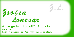 zsofia loncsar business card